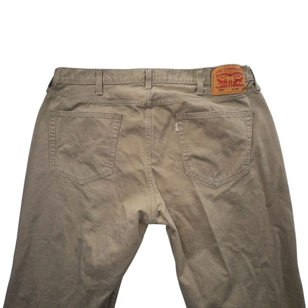 Levi's 559 Relaxed Straight Jeans Men 40x32 (43x31) Khaki Tan Denim 5 Pocket